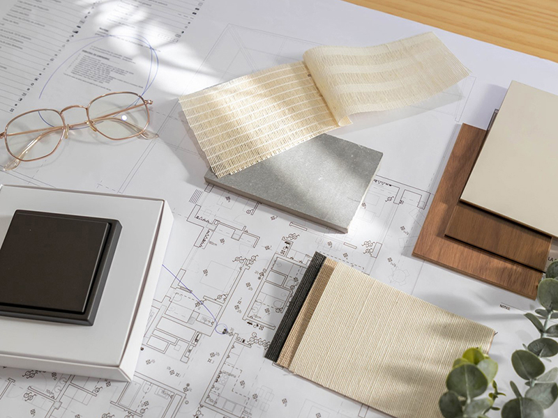Flat,Lay,Design,Of,Creative,Interior,Design,Moodboard,Composition,With